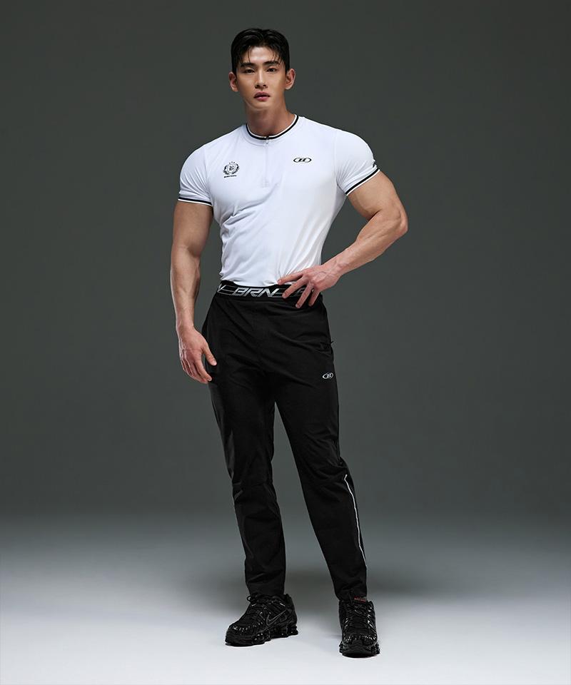 BORN TO WIN Brn Emblem Half Zip-Up Jersey [White]