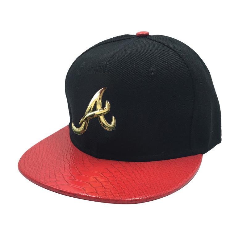 Crocodile Grain Hip Hop Baseball Cap with Rhinestone PU Leather Brim