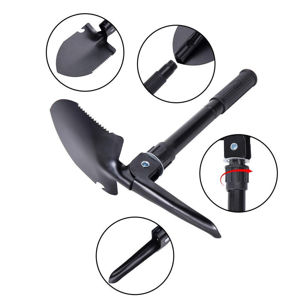 Foldable Portable Camping Shovel Outdoor Survival Engineer Shovel Multifunction Military Tactical Shovel Garden Hoe Digging Tool