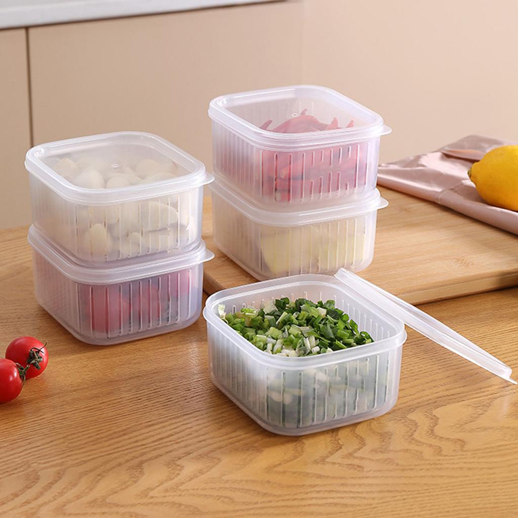 Raining Fruit Storage Containers for Fridge Keep Freshness Sealed Lid Clear Vegetable Fruit Fridge Organizer