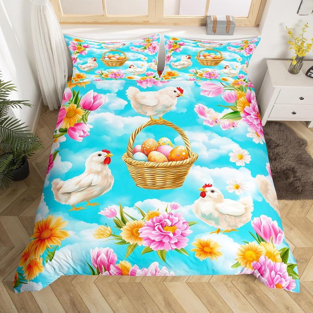 Comforter Rustic Rooster Bedding Set Farm Animal Full King Queen Size Microfiber Farmhouse Chicken With