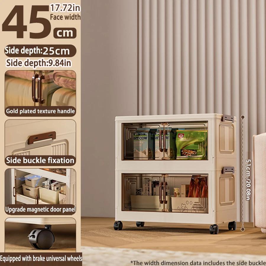 45/55/65cm Length Multifunction Folding Storage Cabinet Sundries Cabinet Large Capacity Dustproof Wardrobe Locker