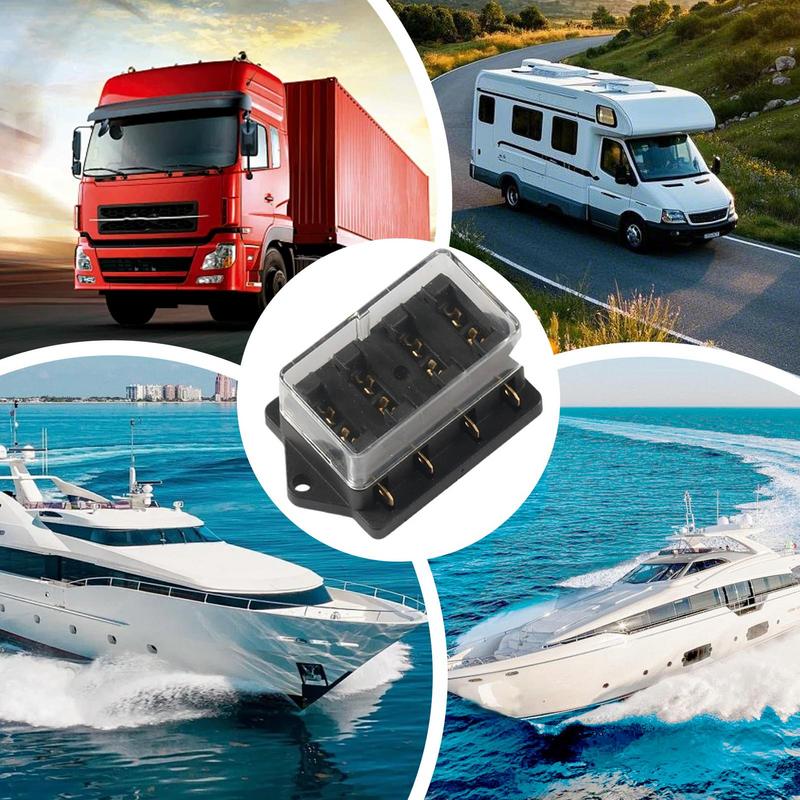 Car Fuse Box Circuit Block For Vehicle High-Temperature Resistant Multi-way Fuse Box For Overload And Short-Circuit Prevention