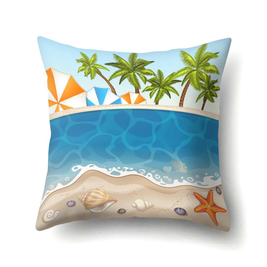 Office Pillow Pillow Cover Beach Wave Waist Pillow Creative Home Sofa Pillow Cover Premium Durable Quality Useful