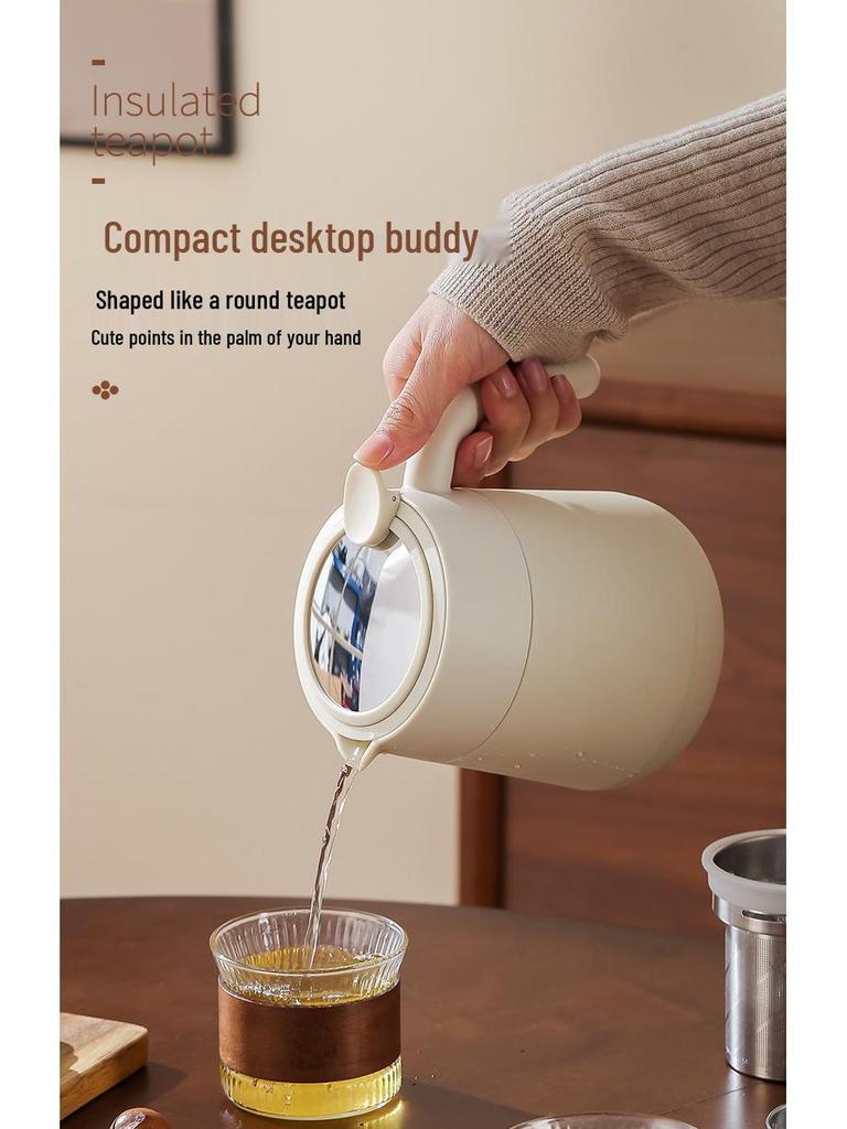 High-End 316 Stainless Steel Insulated Teapot with Tea and Water Separation, 800ml Capacity, Muffled Design, Gift Kettle with Engraving Options.
