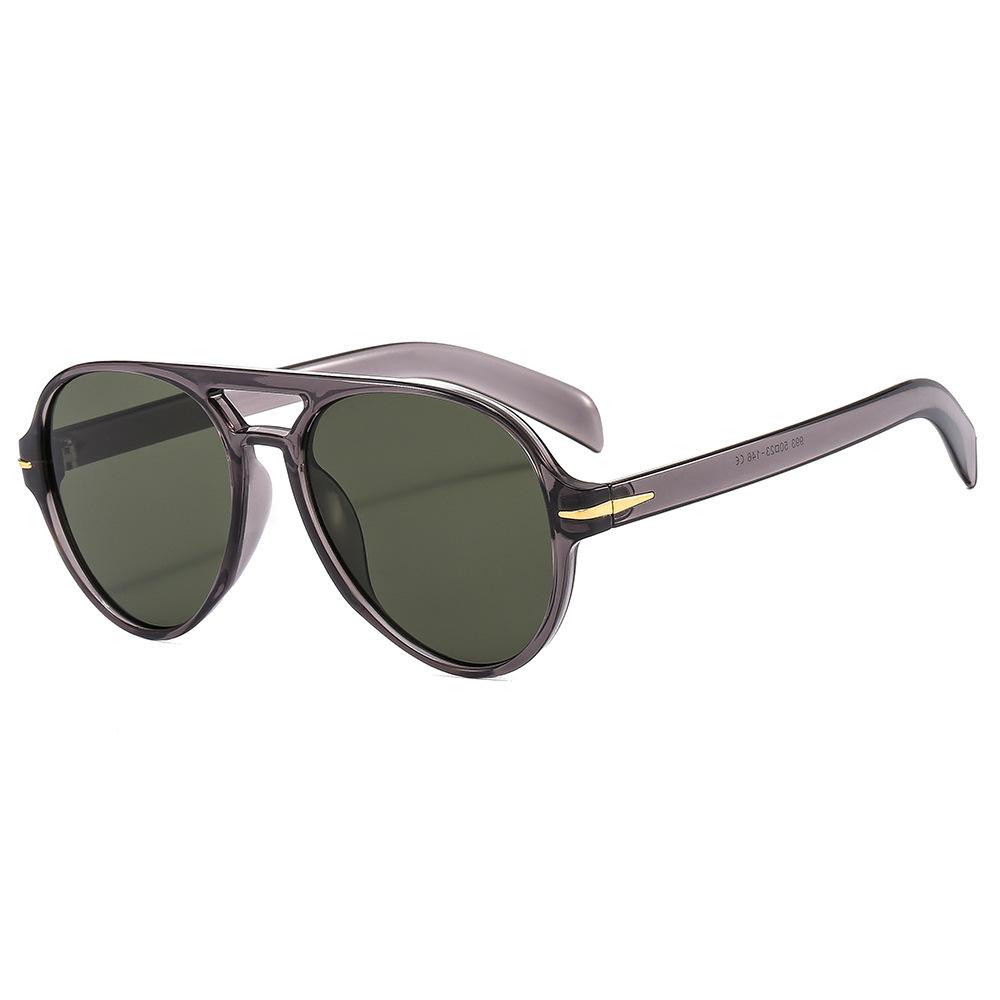 PC Double Beam Large Frame Retro Toad Glasses Sunshade UV Resistant Sunglasses Men's Pilot Sun Glasses UV400 Glasses