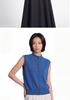 Elegant 100% Wool Sleeveless Knit Top for Women - Autumn/Winter Collection with Rolled Edge Stand Collar