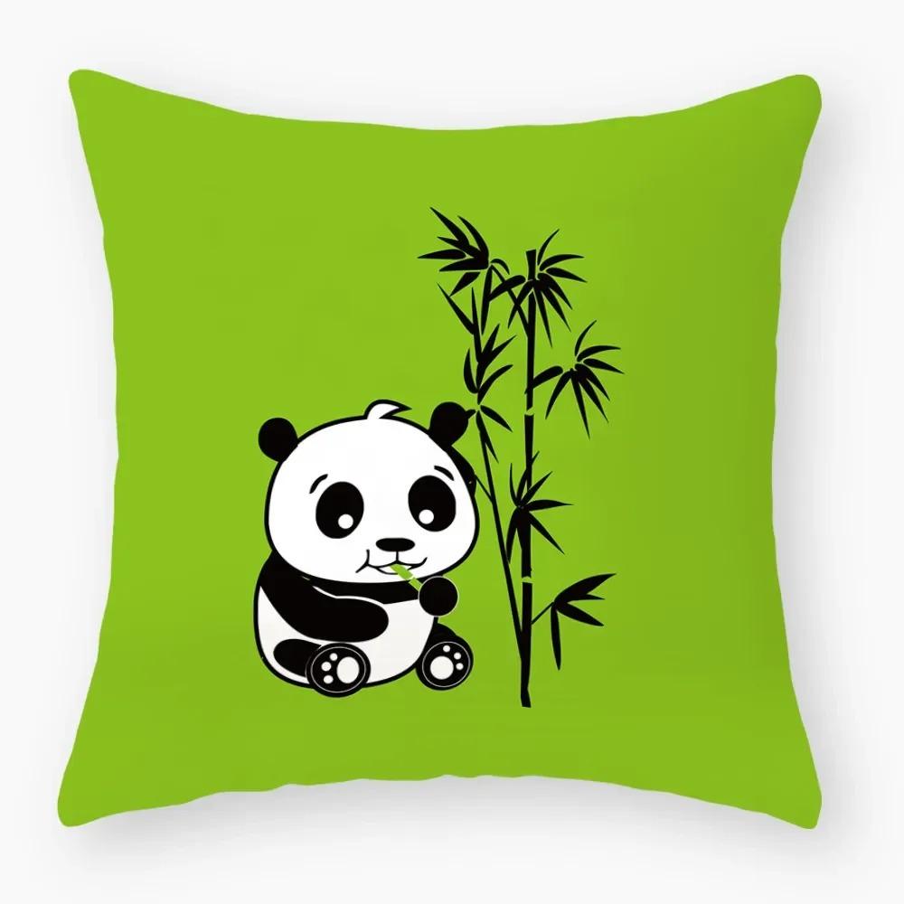 Cute Cartoon Panda Study Pillowcase Office Living Room Home Pillowcase Car Ornaments