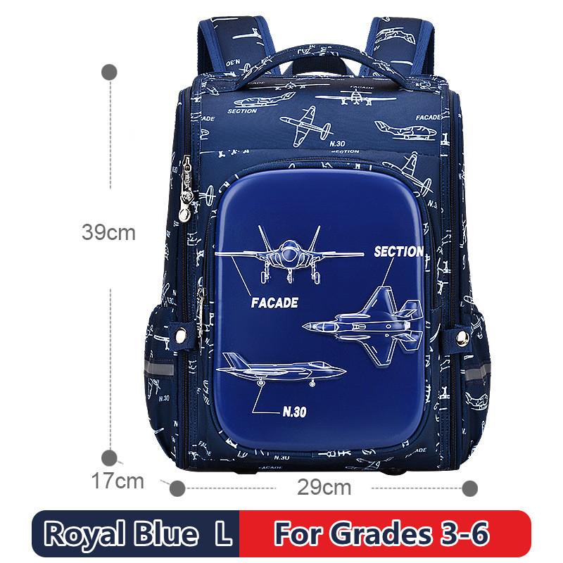 3 Farben coole Cartoon-Schultaschen für Schüler Jungen und Mädchen 1-3-6 Klasse Schultasche Mode einteiliger offener Kinderrucksack mit großer Kapazität