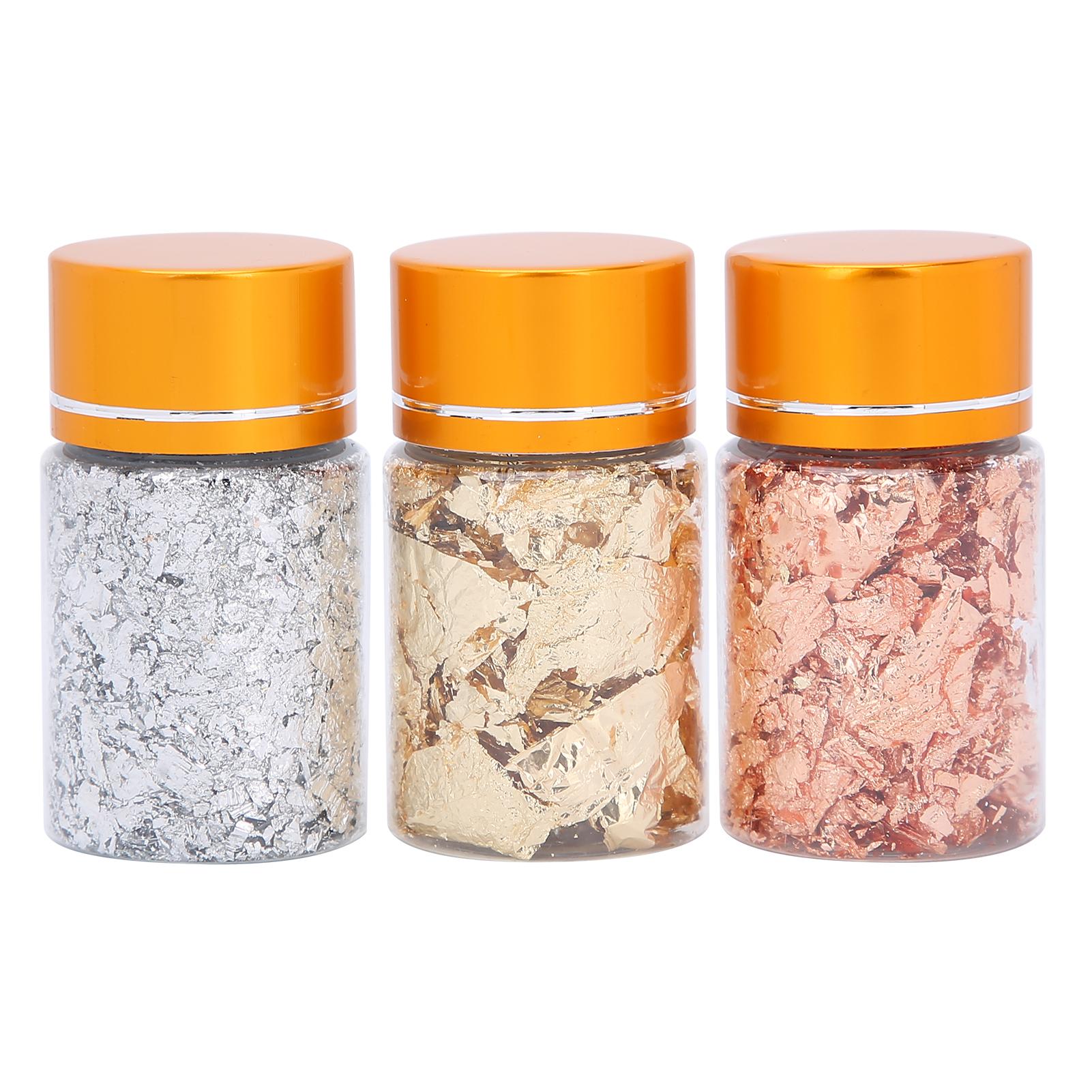 

3 шт. Золотая фольга хлопья имитация позолоты металлизированные листочки хлопья набор для нейл-арта живопись ремесла