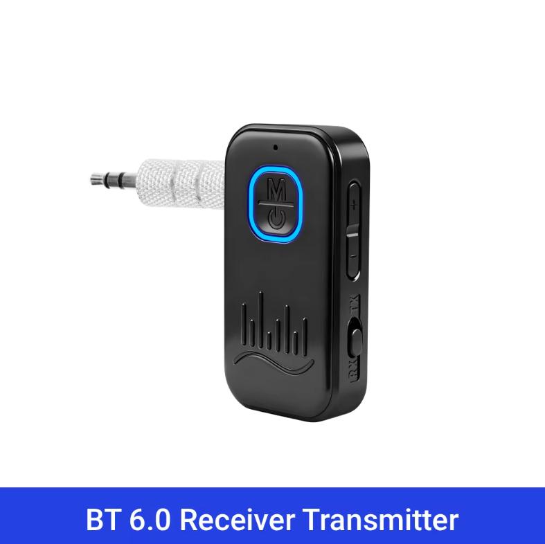 KEBIDU 2-In-1 Handsfree Car Kit Bluetooth 6.0 Receiver Transmitter 3.5mm AUX Lossless Sound MIC Wireless Audio Adapter For Car Speaker TV PC