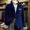 Men's Solid Color Corduroy Warm Pocket Suit Jacket Cardigan Men's Casual Suit