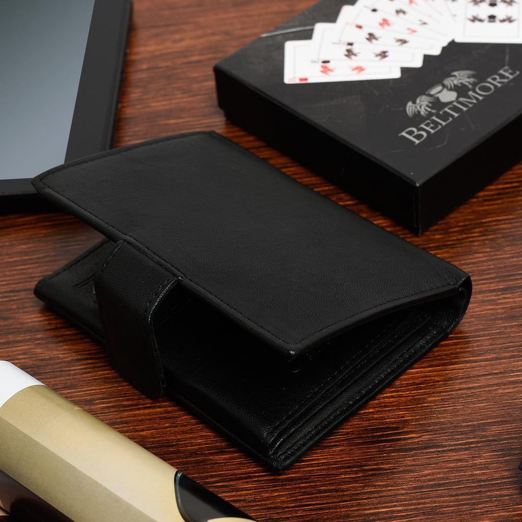 Męski portfel skórzany czarny klasyczny RFiD Beltimore P96
