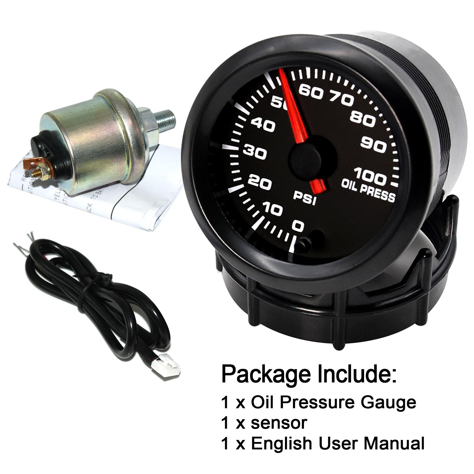 

0-100 фунтов на квадратный дюйм автомобильный манометр с 7 цветами светодиода универсальный 1/8 NPT датчик давления масла и топлива предупреждающие устройства автомобильный диагностический инструмент