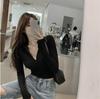 Chic V-Neck Half-Zip High-Waisted Women's Autumn/Winter Top 