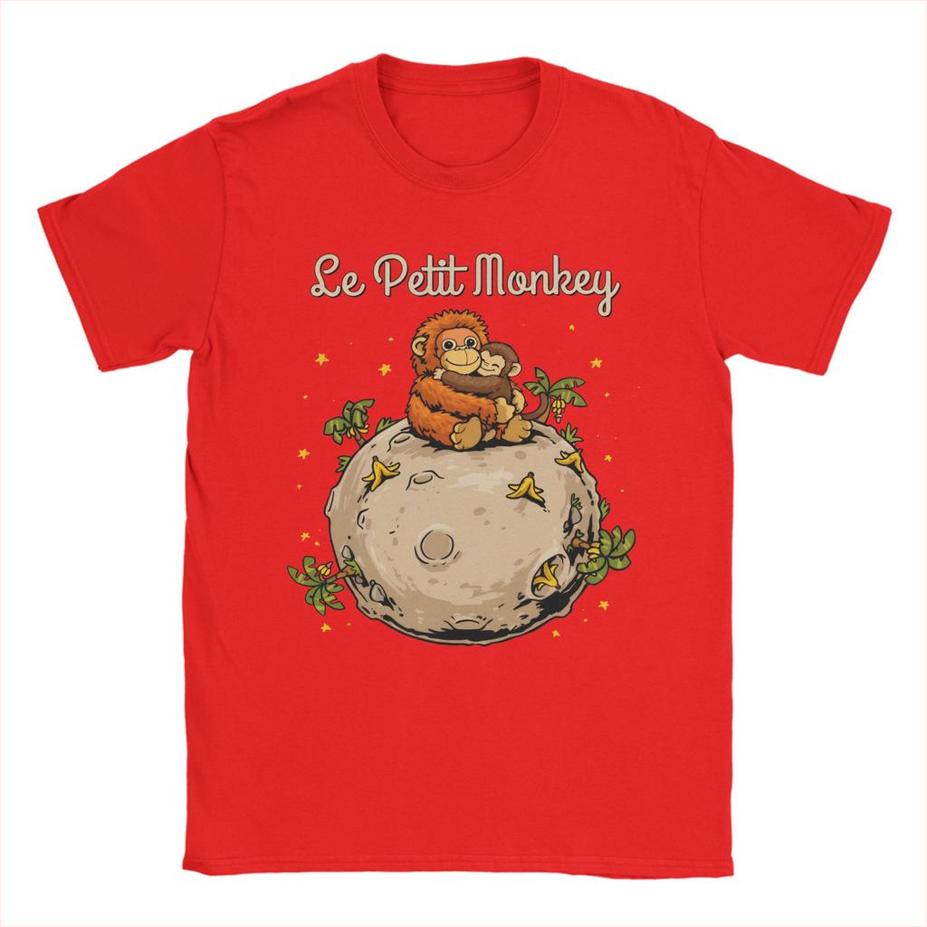 Cartoon Punch Monkey und OranMama T-Shirt Unisex Damen Reine Baumwolle Freizeit-T-Shirts Kurzarm Oberteile Übergröße