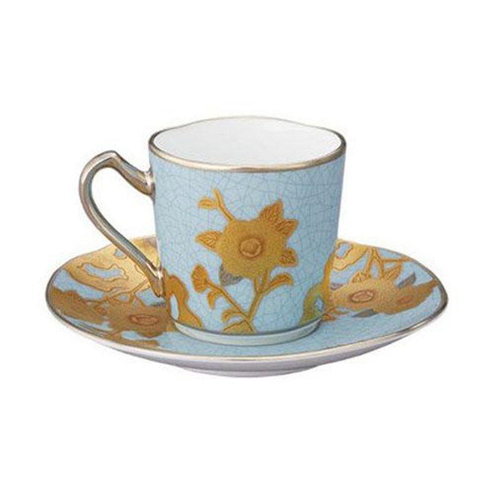 Noritake Demitasse Cup & Saucer, 85cc, Homage Collection, Pale Blue Rose Design, Fine Porcelain (Premium White), T2404/H-768