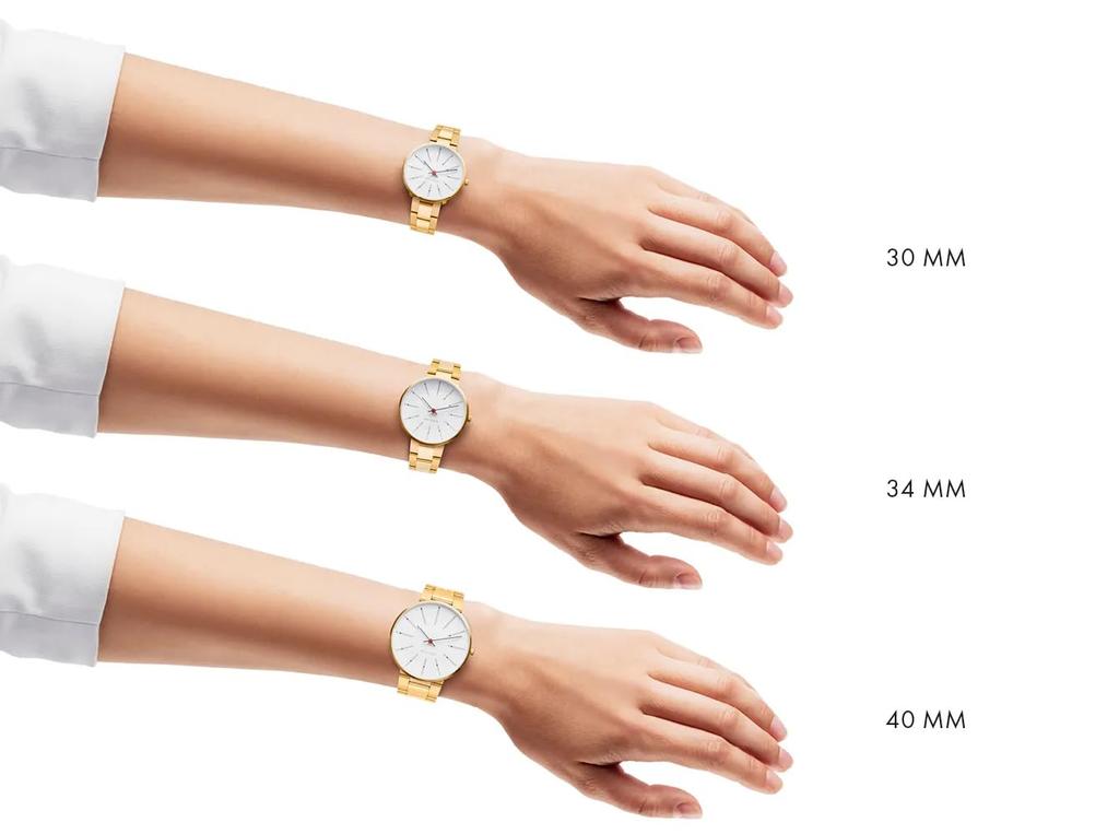 ARNE JACOBSEN BANKERS 53107-1629 34mm Watch with Scandinavian Design, Water Resistant (Quiet Design with No Second Hand), White Gold Bracelet