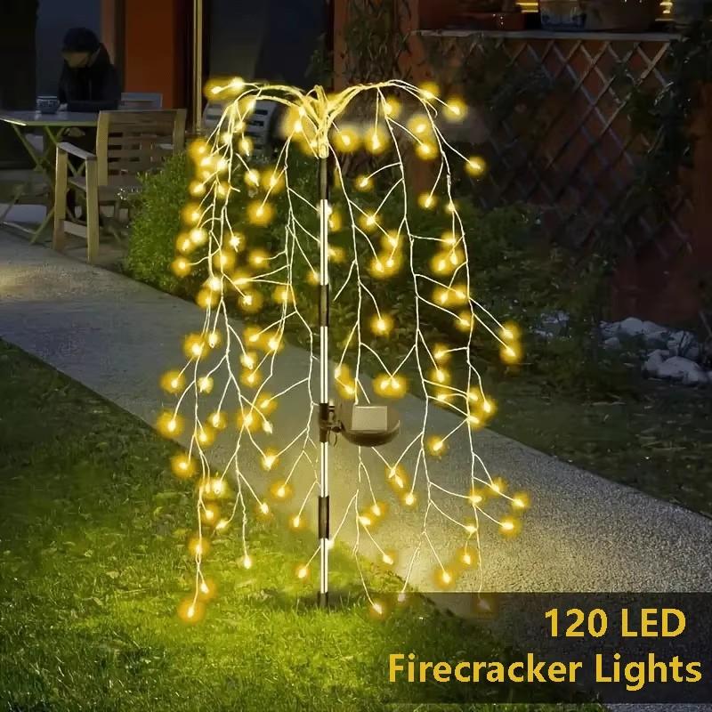 200LED Solar Lawn Lamp 8 Modes Solar Firework Lights Waterproof Outdoor Graden Decorative Light 120LED Terrace String Light