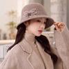 Women S Warm Windproof Bucket Hat Elegant Versatile Fall Winter Hat
