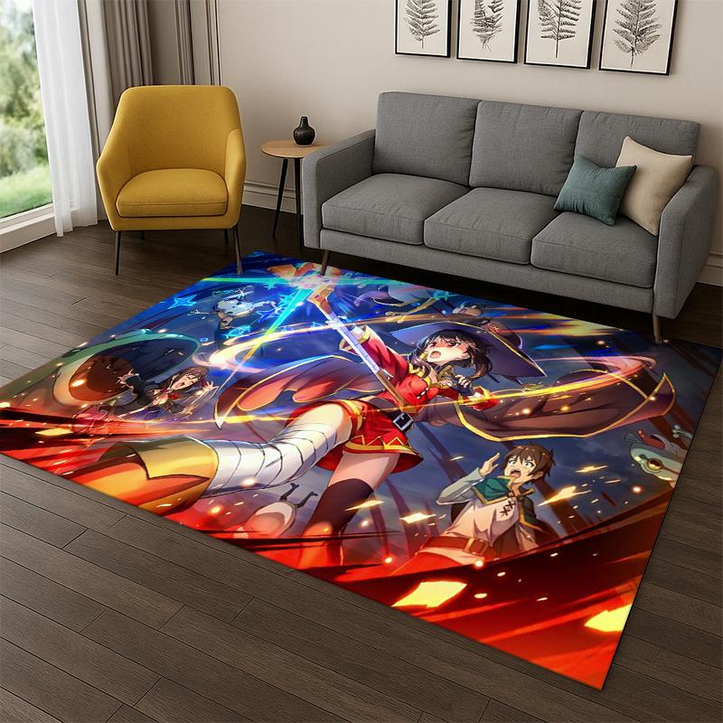 New Genshin Impact Cartoon Game Carpet Rug for Bedroom Living Room Sofa Playroom Doormat Home Decor,Kid Area Rug Non-slip Gift