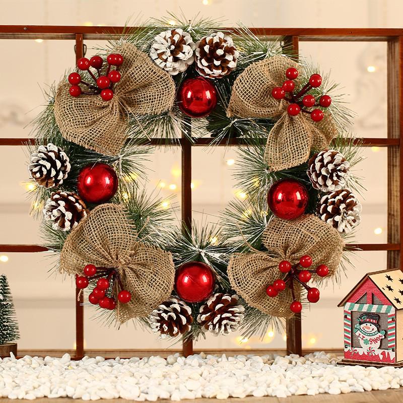 Cross-Border Christmas Wreath & Garland: Pine Needle Ornaments for Hotels, Malls, and Door Decorations