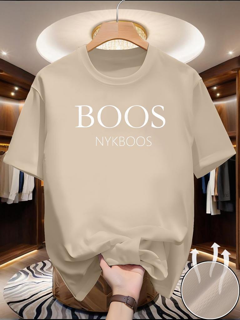 New Unisexs Trendy Short Sleeved Round Neck Tshirt with Letter Print Pattern Sporty and Comfortable Summer Casual Top
