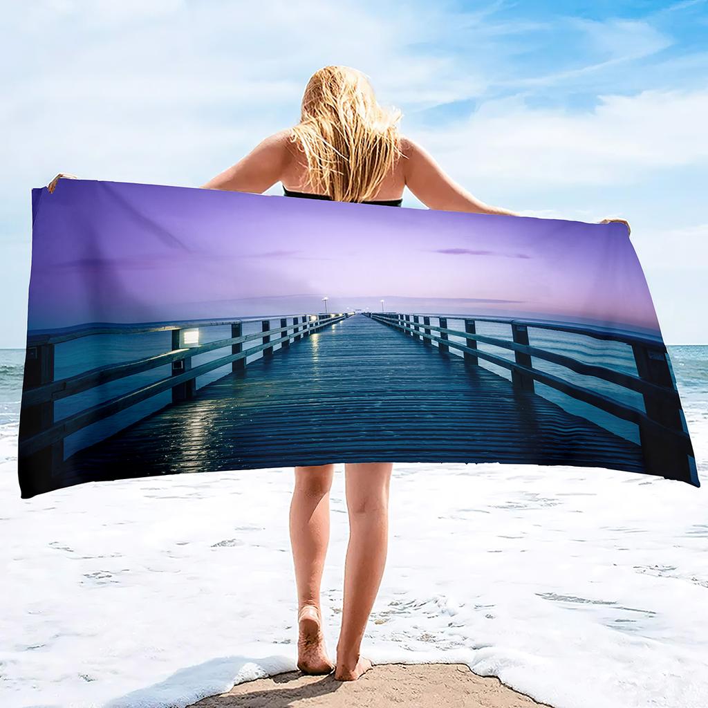 Seaworld Landscape Microfiber Oversized Lightweight Beach Towel Sand Free Towels Swim Pool Camping Essentials Accessories