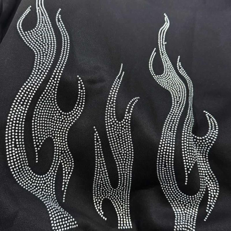 Autumn and winter Y2K trendy street flame hot stamping loose zipper hooded sweatshirt for men and women