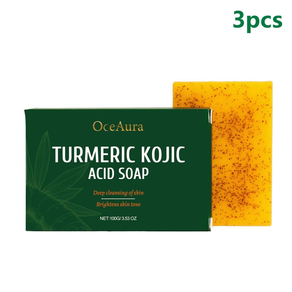 Turmeric and Kojic Acid Soap Deep Hydration Brightening Skin Care Products Soft Smooth Body Cleaning Skin Lightening Soap 100g