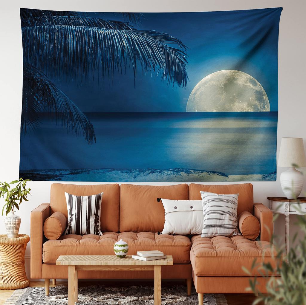 Full Moon Tapestry Galaxy Tree Starry Sky Mystic Psychedelic Art Tapestry bedrooms macrame wall hanging room decor aesthetic