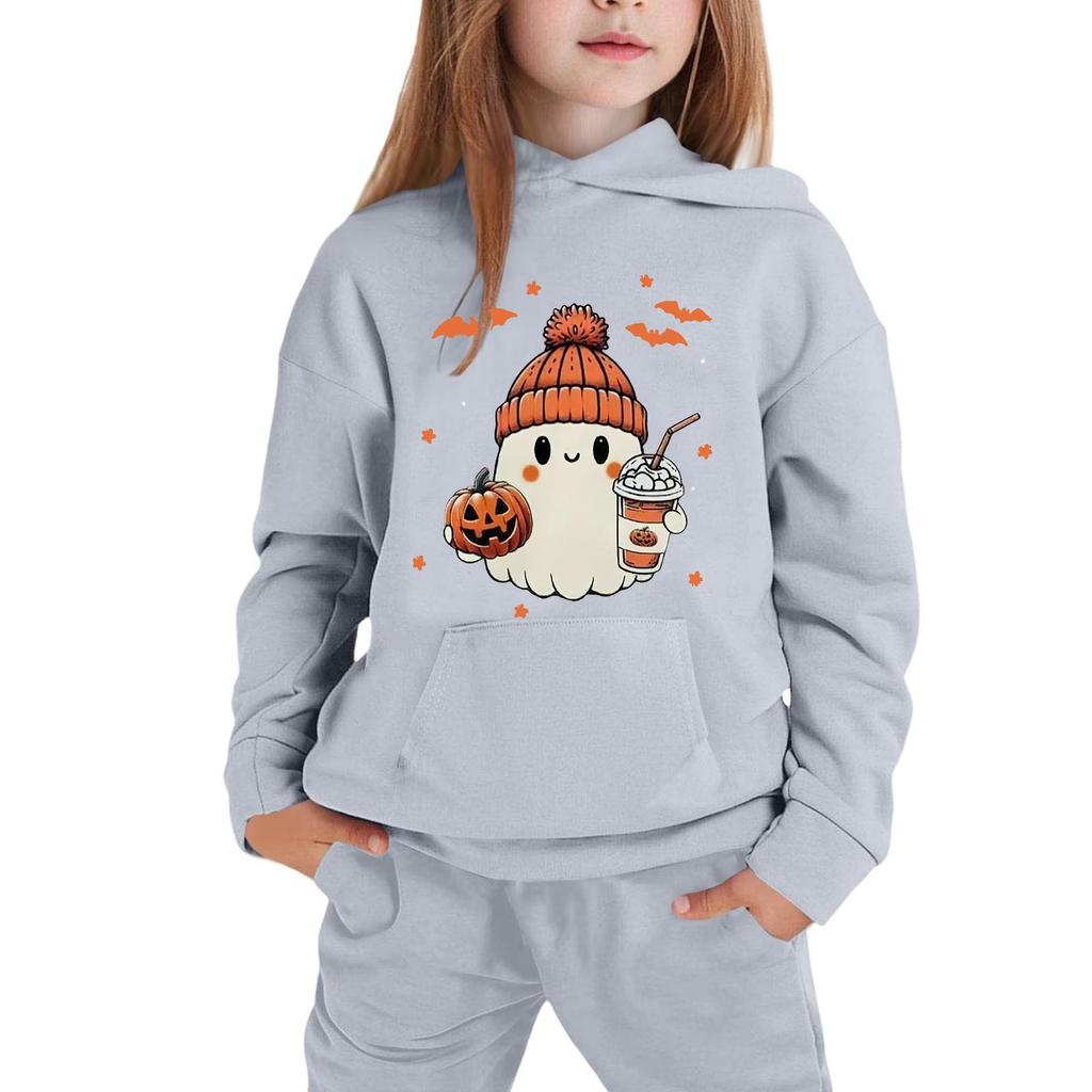 Bluza dziecięca z nadrukiem Halloween - Casualowy sweter z długim rękawem dla chłopców i dziewcząt