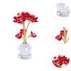 Lotus Flower Figurine Artwork Glass Statue for Cabinet Wedding Shelves