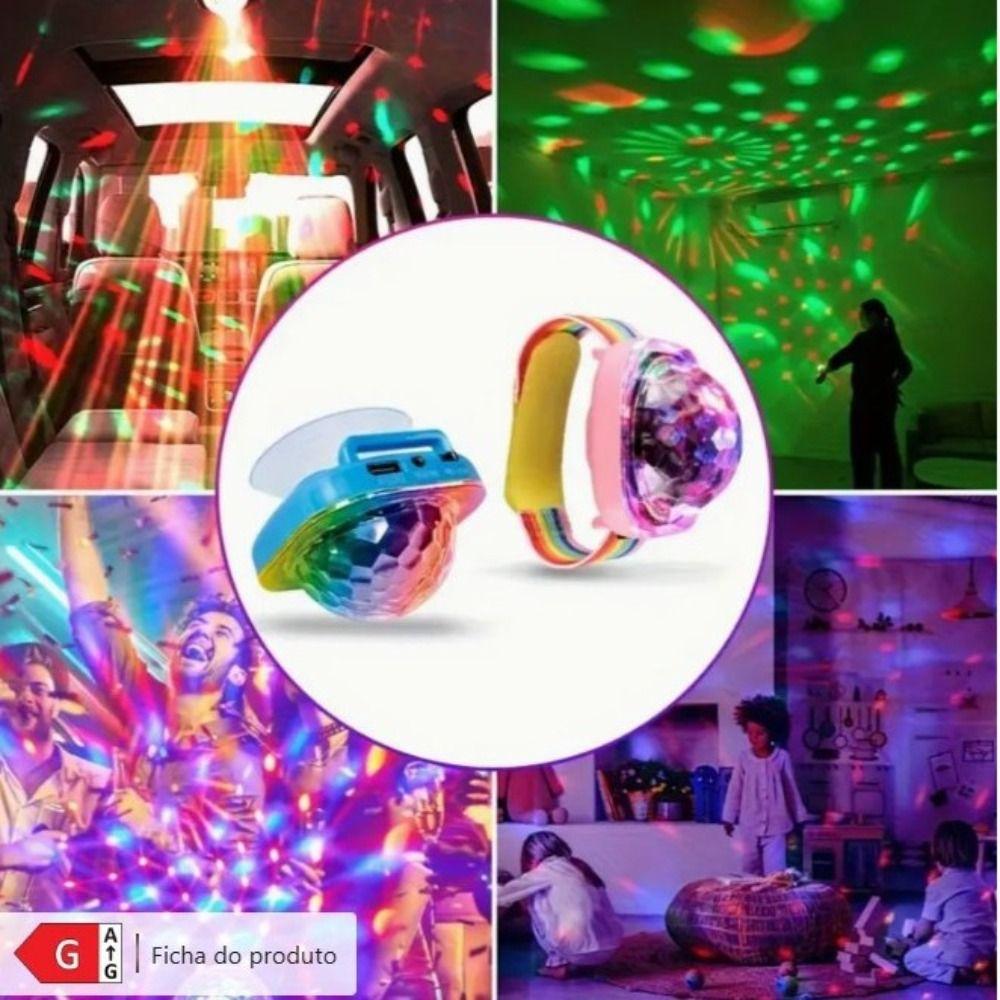 RGB LED USB Wristband Lights Strobe Effect Portable Disco Strobe Lights with Suction Cup Multiple Lighting Modes