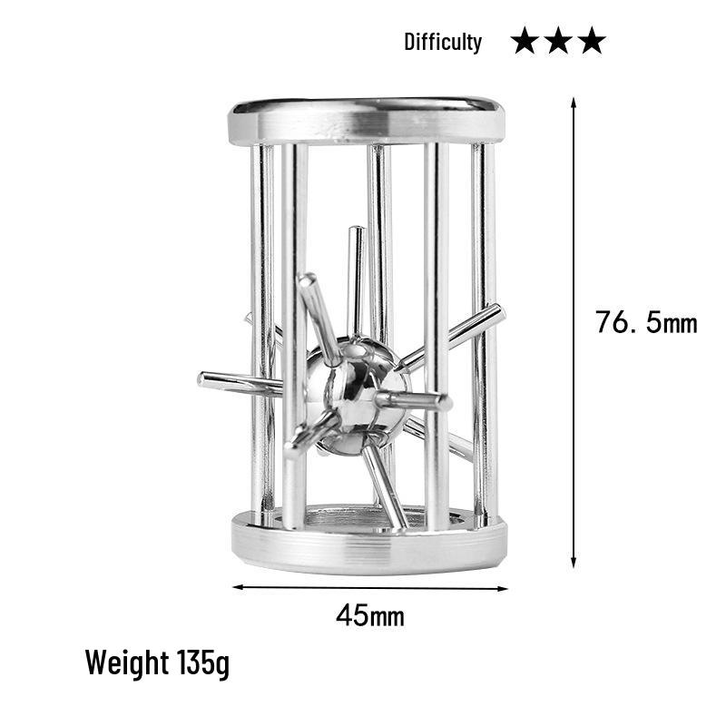 Intelligence Puzzle Zinc Alloy Disentanglement Rings - Unlock Nine Linked Rings Kongming Luban Lock Educational Toy