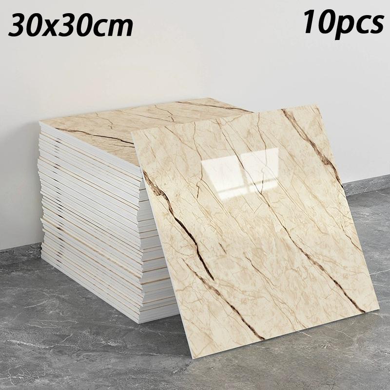 10Pcs Marble Wallpaper Super Strong Adhesive Waterproof Sticker For Bathroom Kitchen Decor Design