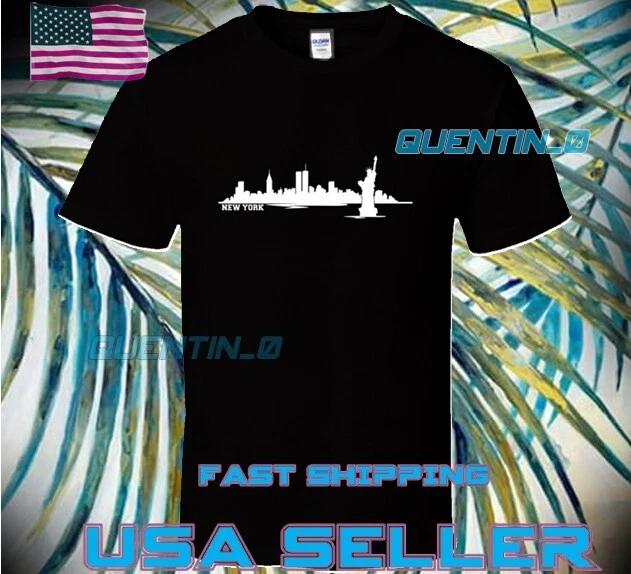 NEW Shirt PREMIUM NEW YORK SKYLINE WHITE LOGO T-Shirt FUNNY UNISEX SIZE S TO 5XL S