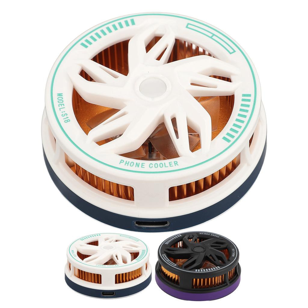 Phone Cooler 15W Magnetic Adsorption Quiet Portable Cell Phone Radiator Cooling Fan for Gaming Live 