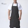 Oil-proof Chef Apron Waterproof Cleaning Bib Stripe Design Adjustable Polyester Cotten with Tool Pockets Wear-resistant for Men Women Oil Stain