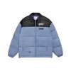 Li Ning Color Block Polo Collar Sports Down Jacket Men Outerwear Light-Blue AYMR121-5