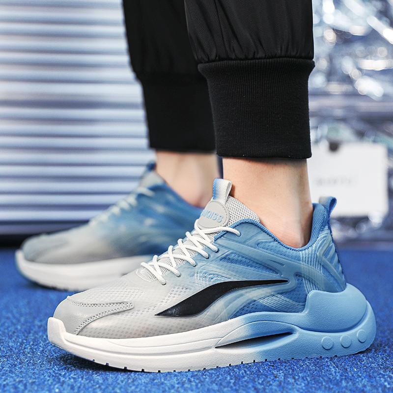 Men’s Sports Shoes Women Running Sneakers Black Basketball Shoes Thick Sole Height Increase Couple Shoes Plus Size