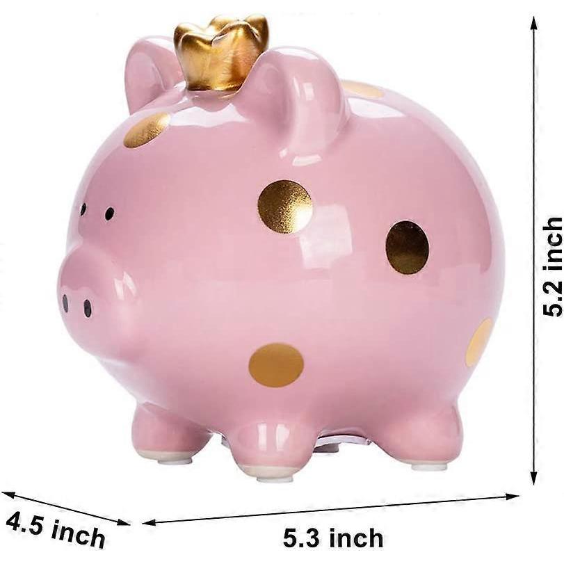 Piggy Bank for Girls, Small Ceramic Toddler Money Saving Bank for Boys, Porcelain Decor Coin Box