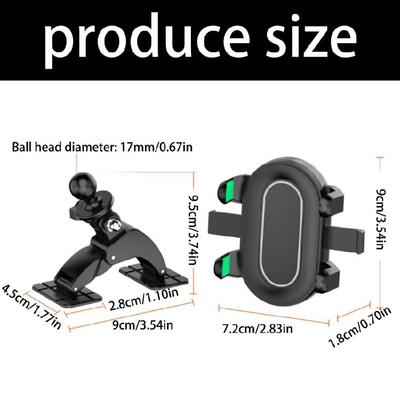 Adjustable Flexible Car Phone Bracket With 17mm Ball Socket Double Adhesive Base Full Rotation Dashboard Mounting System