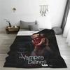 Damon Salvatore The Vampire Diaries Fleece Throw Blanket Horror Blanket for Bed Outdoor Lightweight Bedding Throws