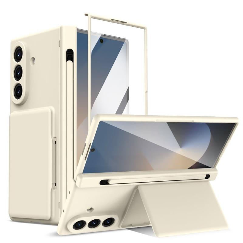 Card Holder Hinge Protection Case for Samsung Galaxy Z Fold 8 Wide Ultra 7 6 5 Phone Cover with Stand & Pen & Screen Protector