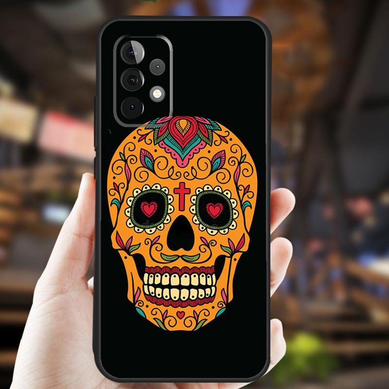 Mexican Skull Girl Tattooed Art Case For Samsung Galaxy A54 A34 A24 A14 A12 A32 A52 A51 A71 A50 A70 A13 A33 A53 A52S Coque