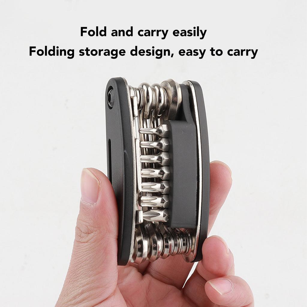 Bike Multitool Professional Safety Electroplating Process Portable 20 In 1 Bike Multitool for Travel for Emergency Maintenance