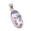 Natürlicher Dendrit Opal Edelstein 925 Massiver Sterling Silber Geschenk Anhänger 1,5" t6O74