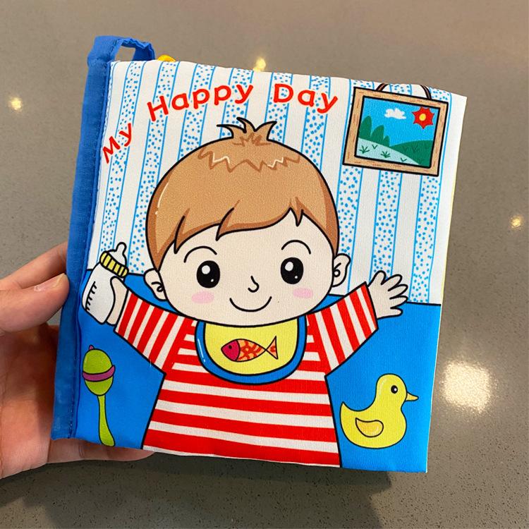 Fabric Montesorii Crinkle Book with Drawings and Sound for Kid New Born Babies From 0 To 12 Messes Brinquedos 1year Learning Toy