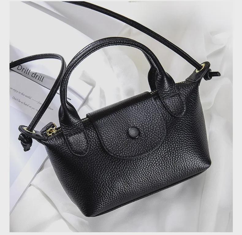 Mini borsa a tracolla in vera pelle – Borsa a tracolla quadrata alla moda da donna